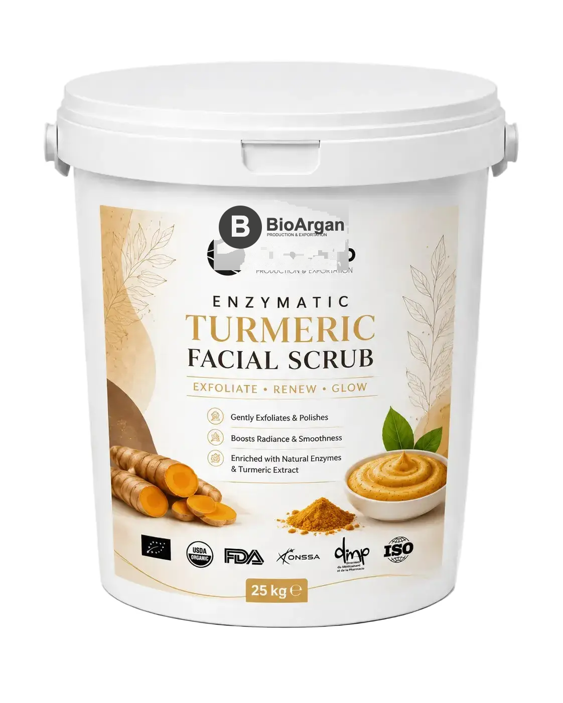 enzimático curcuma Facial esfoliante — a granel — Produtos de curcuma